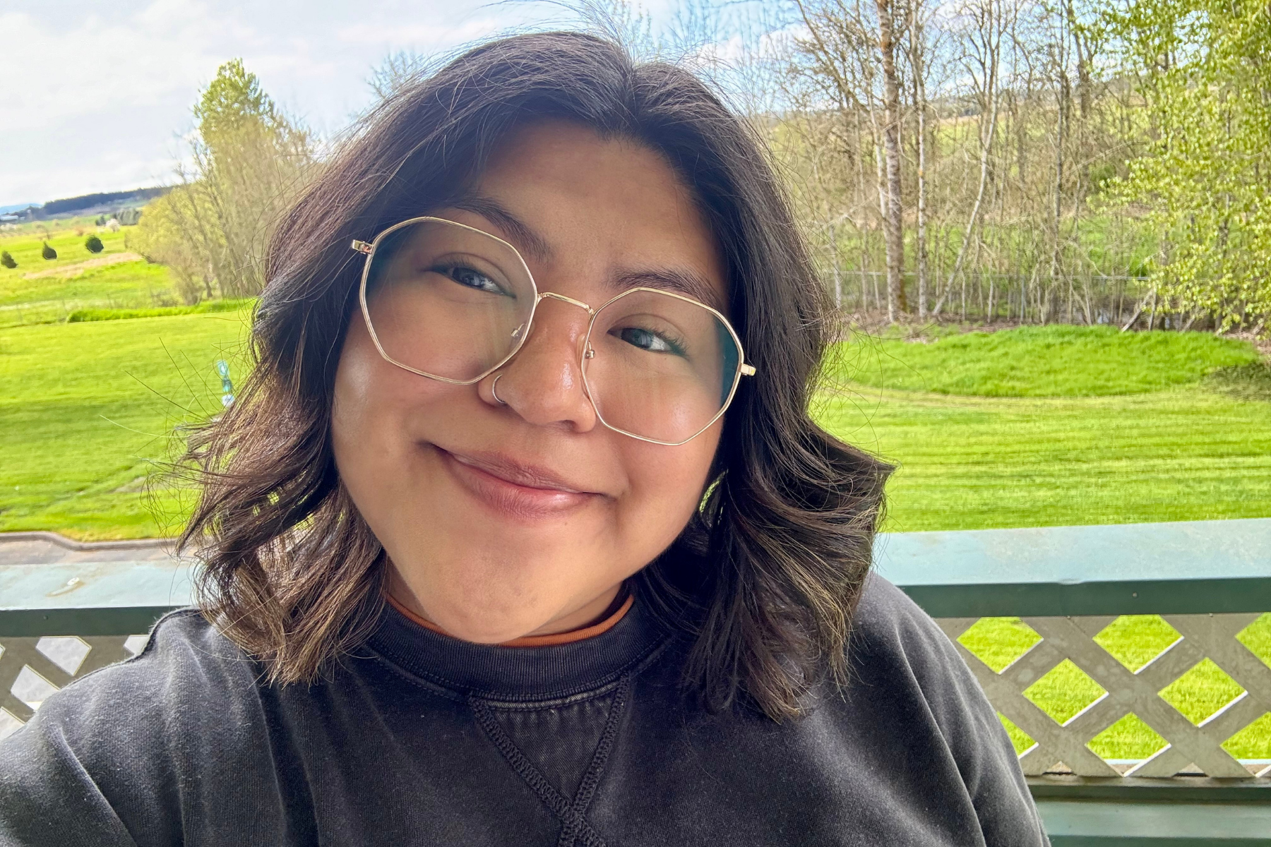 woman smiling in the outdoors