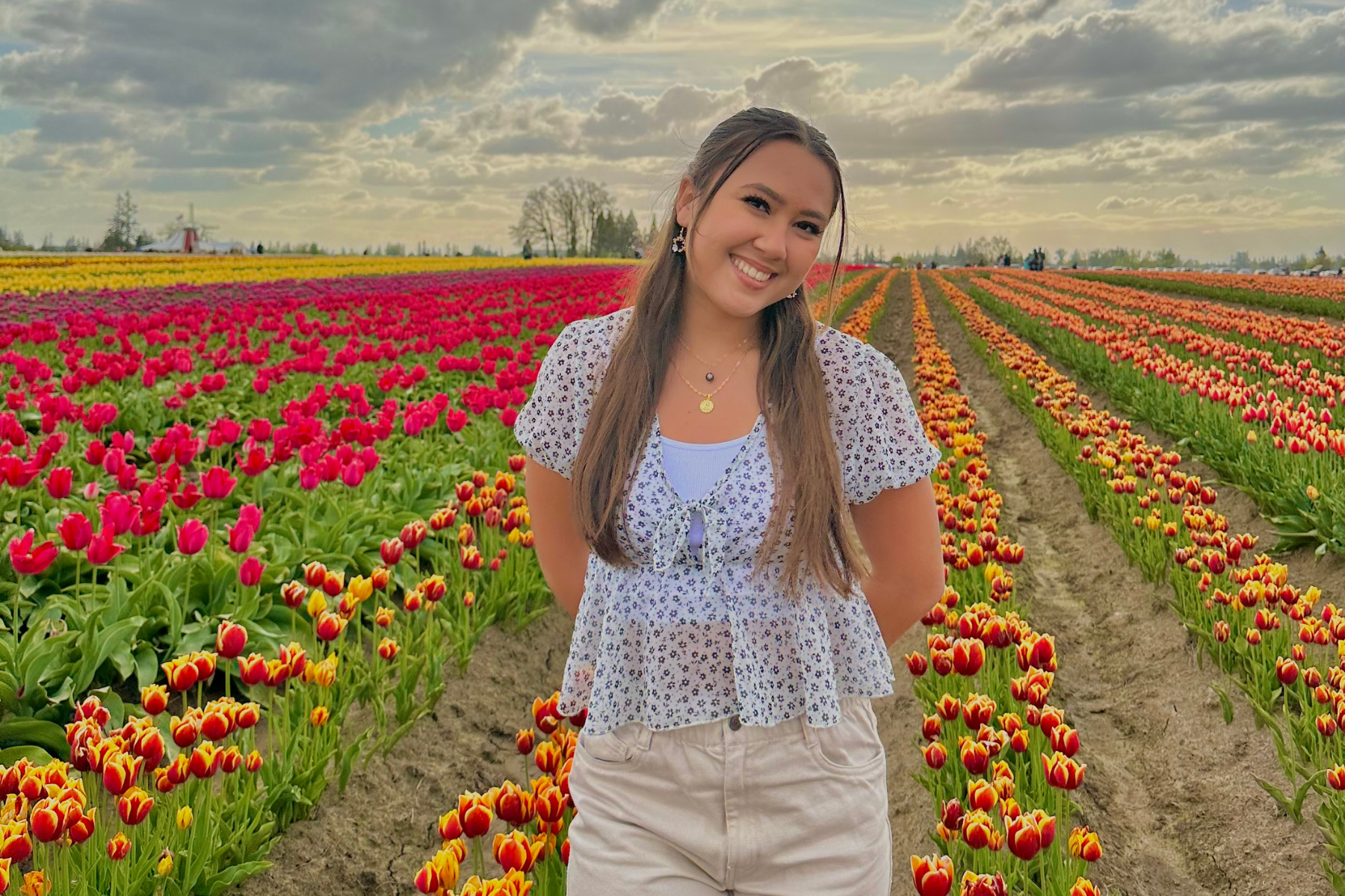 woman smiling in the outdoors