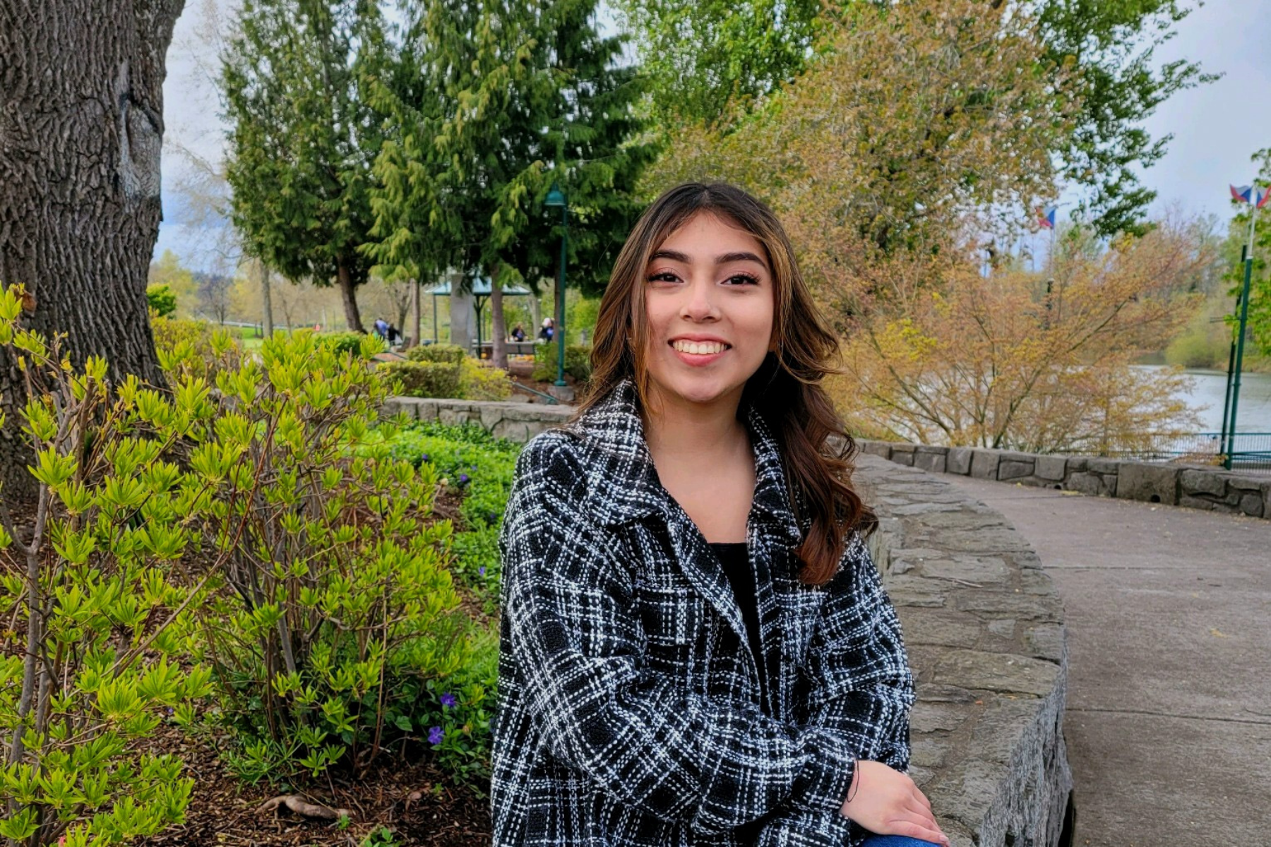 woman smiling in the outdoors