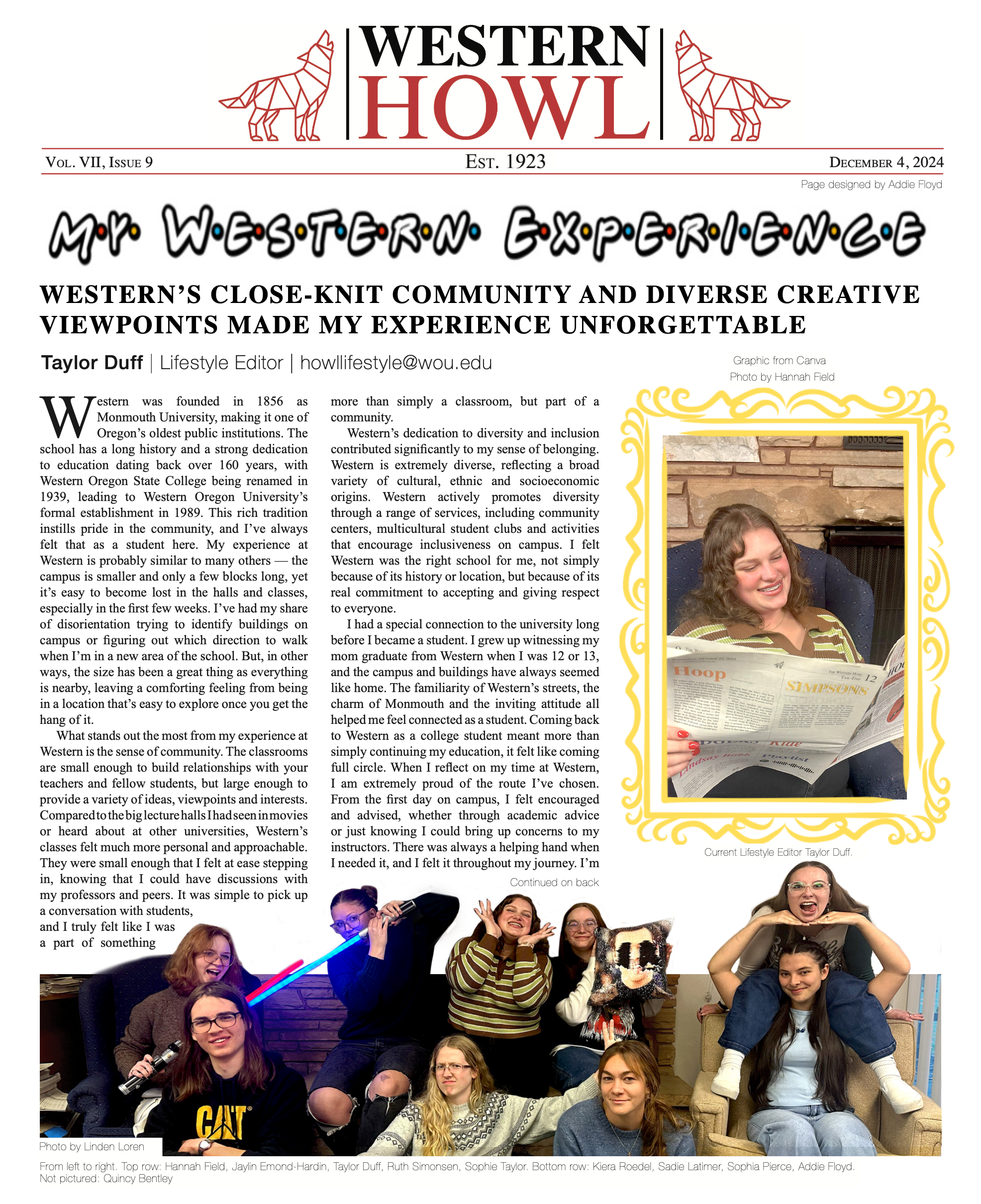 Western Howl Vol. VII, Issue 9 - December 4, 2024